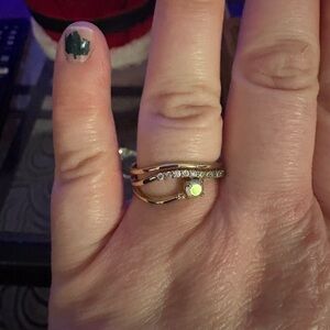 Fragrant Jewels Gold and Silver Ring with Yellow Gem